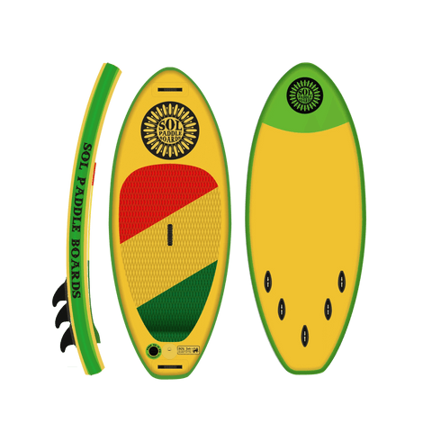 SOL Paddle Boards Soljah Inflatable Paddle Board - Classic top, bottom, side, view