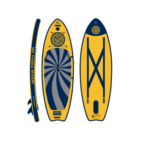 SOL Paddle Boards SOLshine Galaxy iSUP top, bottom, side view