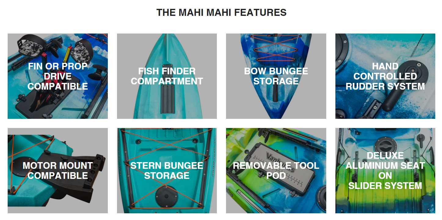 Vanhunks Mahi Mahi Fin Drive Fishing Kayak — Eco Fishing Shop