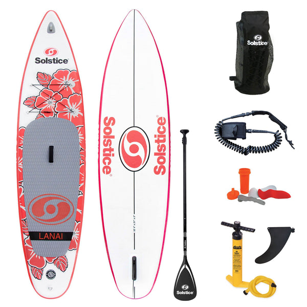 A stock image of the Solstice Watersports Lanai inflatable paddle board. 