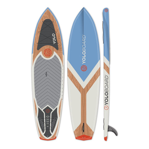 Stock image of the Yolo Fisher paddle board.