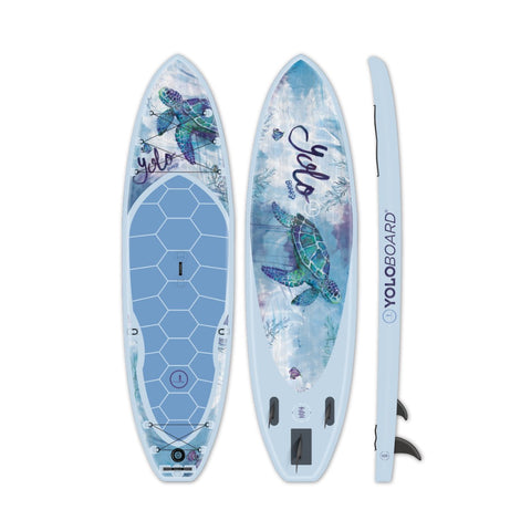 Stock picture of Yolo Honu paddle boards from different angles