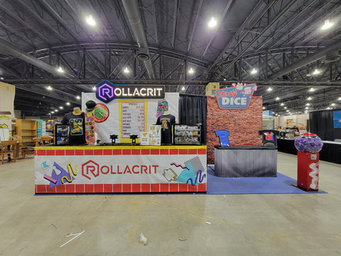 Rollacrit's booth at PAX Unplugged 2021 | Rollacrit