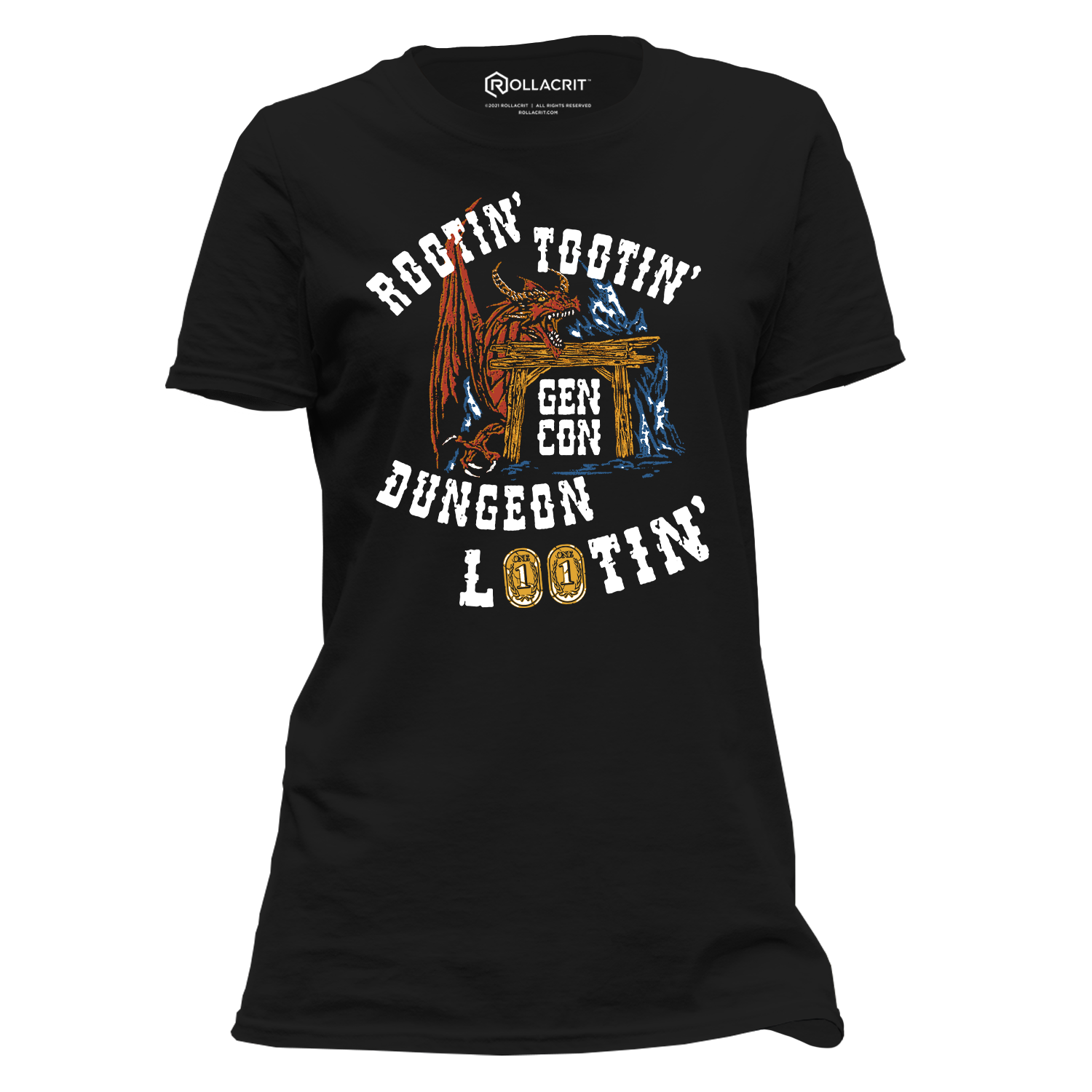 Gen Con Rootin' Tootin' Dungeon Lootin' Femme T-Shirt