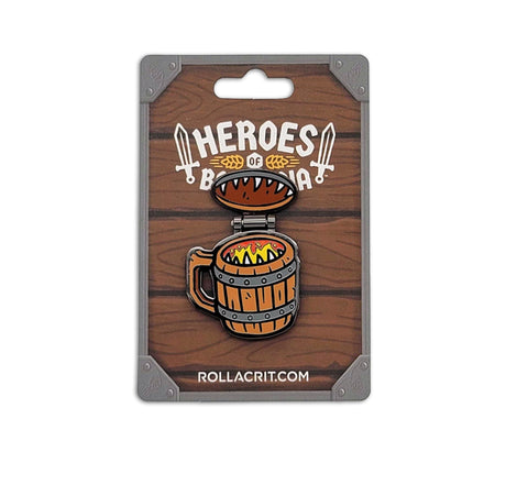 Heroes of Barcadia Fire Breathing Flagon Enamel Pin | Rollacrit