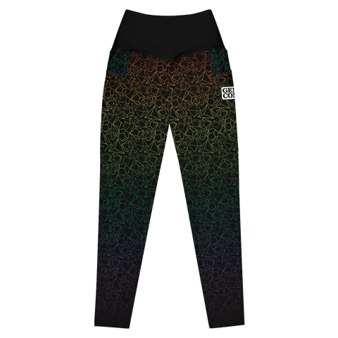 Gen Con 2023 Rainbow Dice Pattern Leggings w/ Pockets