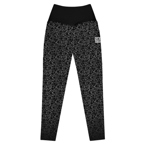 Gen Con 2023 White Dice Pattern Leggings w/ Pockets