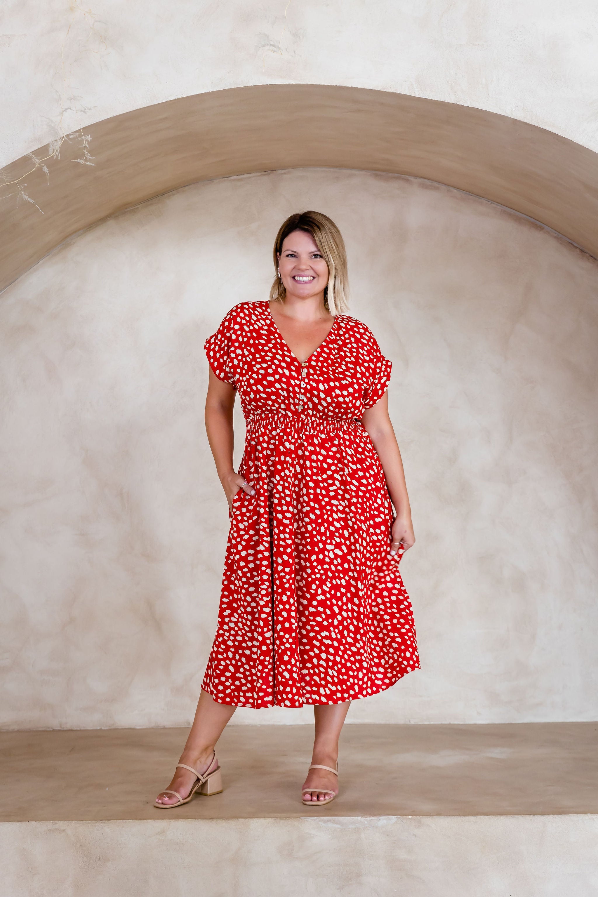 Millie Spot Cotton Dress in Savanah