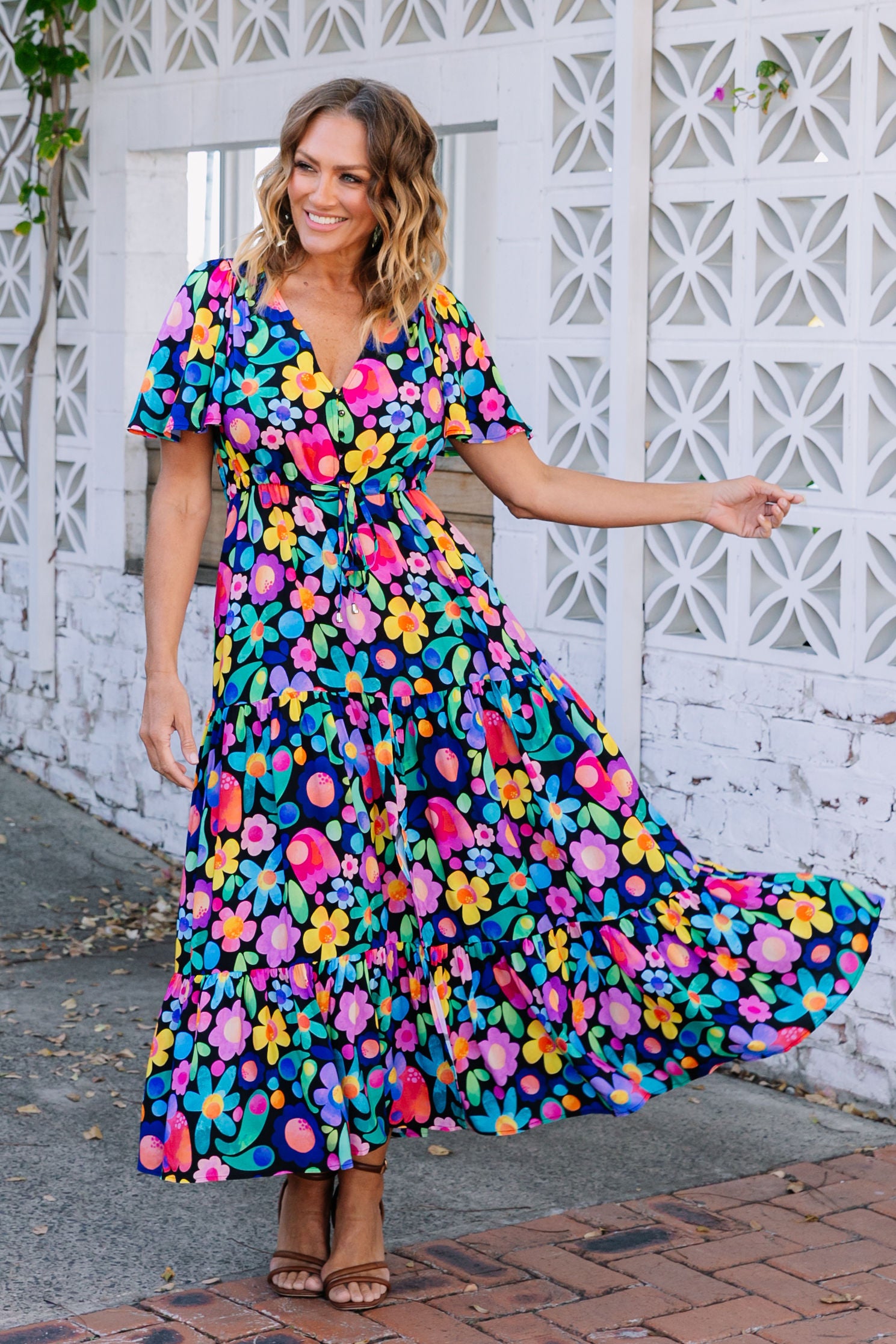 Poppy Chiffon Floral Print Dress | Made To Order