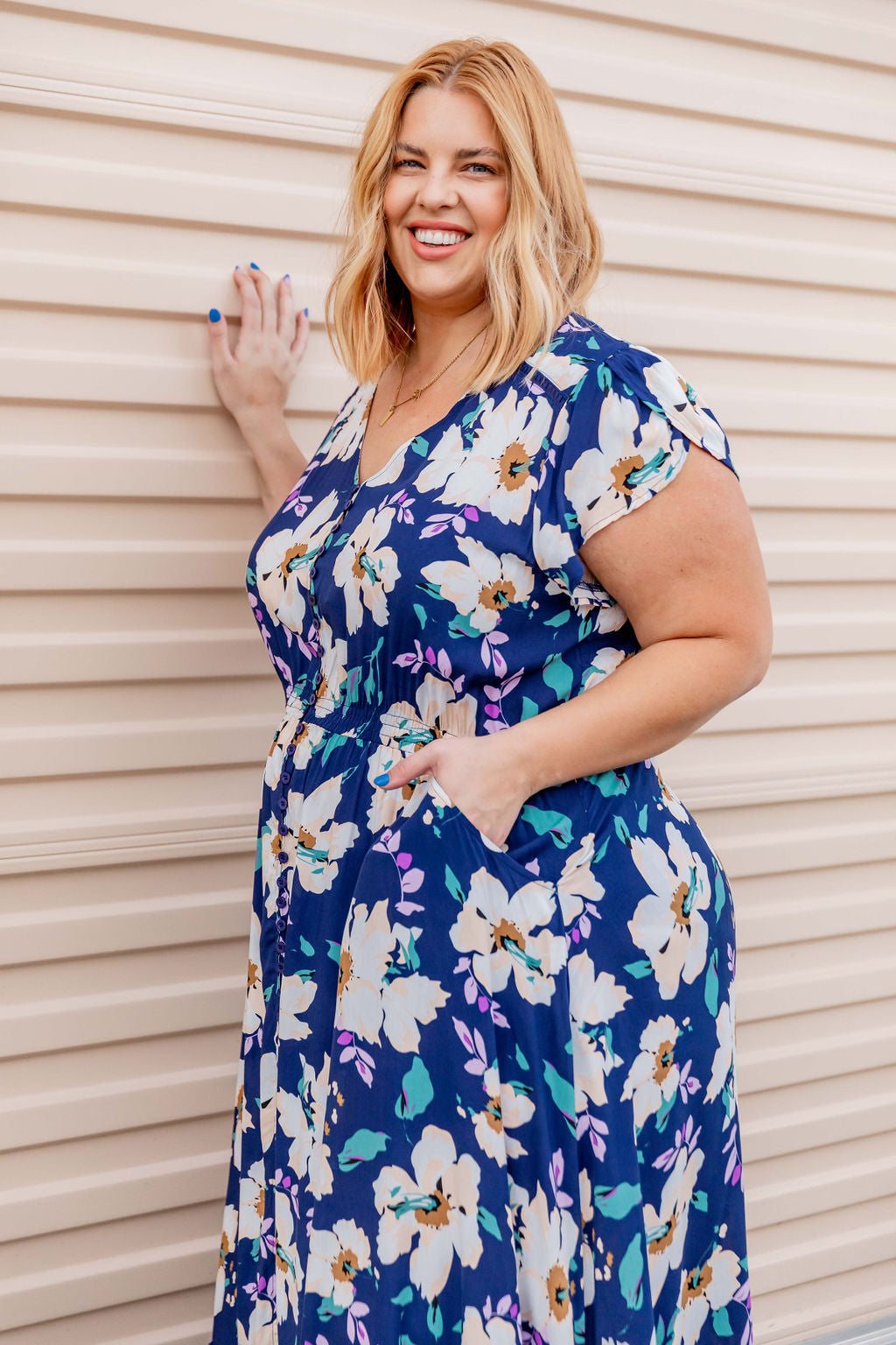 Milly Navy Floral Maxi Dress