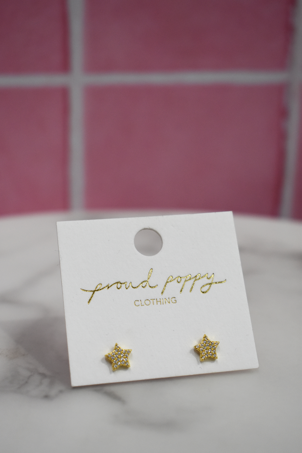 Slatwall Hook Star Earrings in Gold