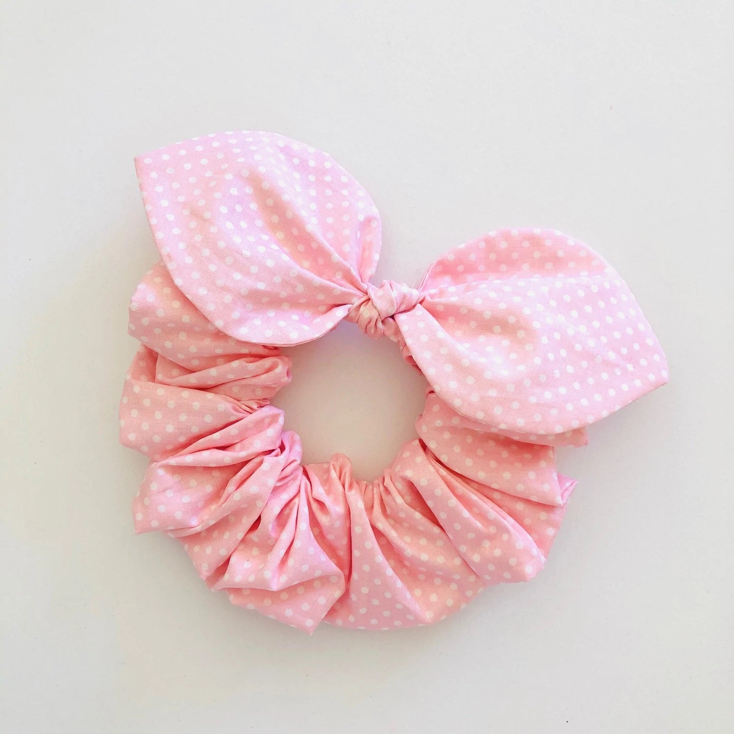 Bow Scrunchie - Fairy Floss Polka Dot