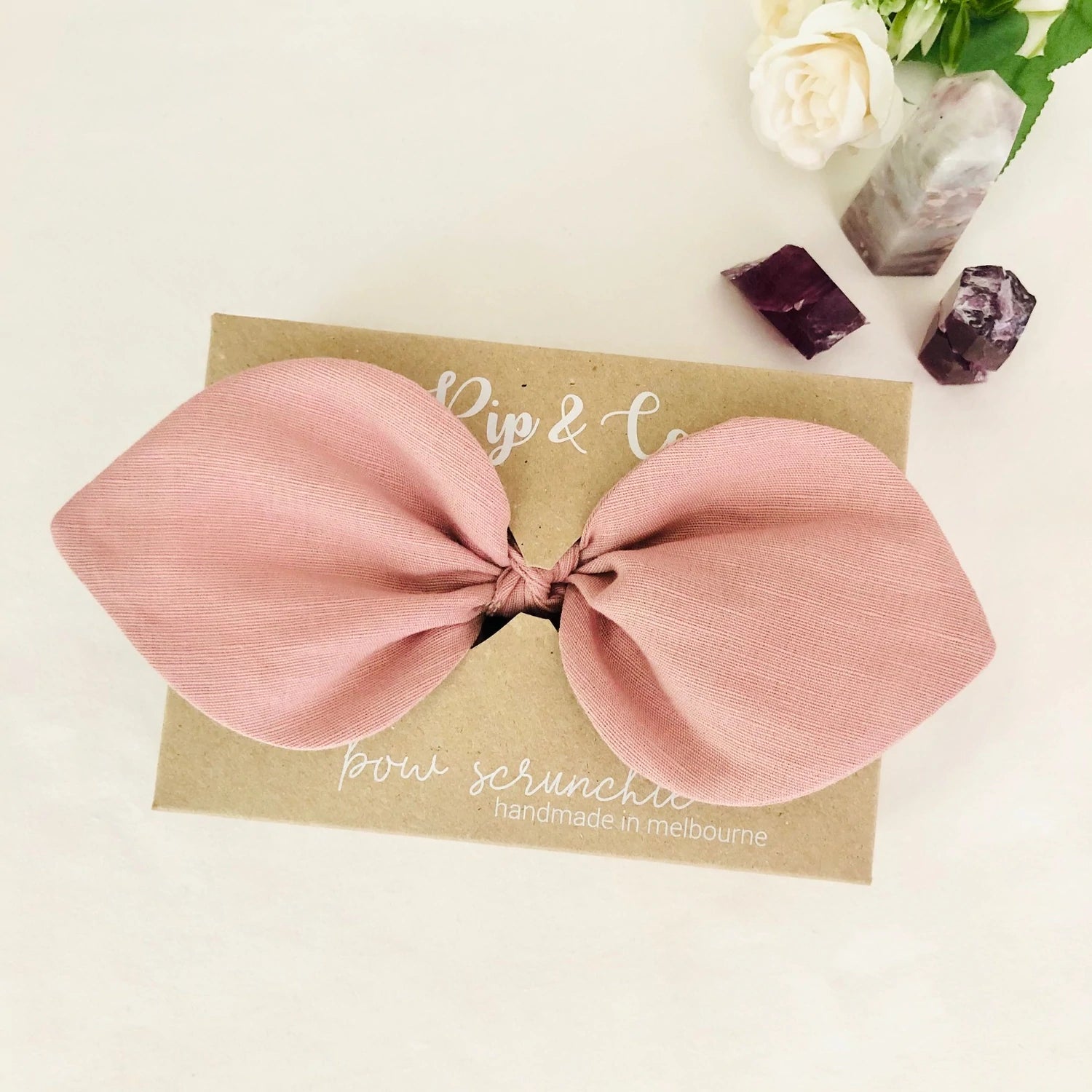 Bow Scrunchie - Linen Soft Pink