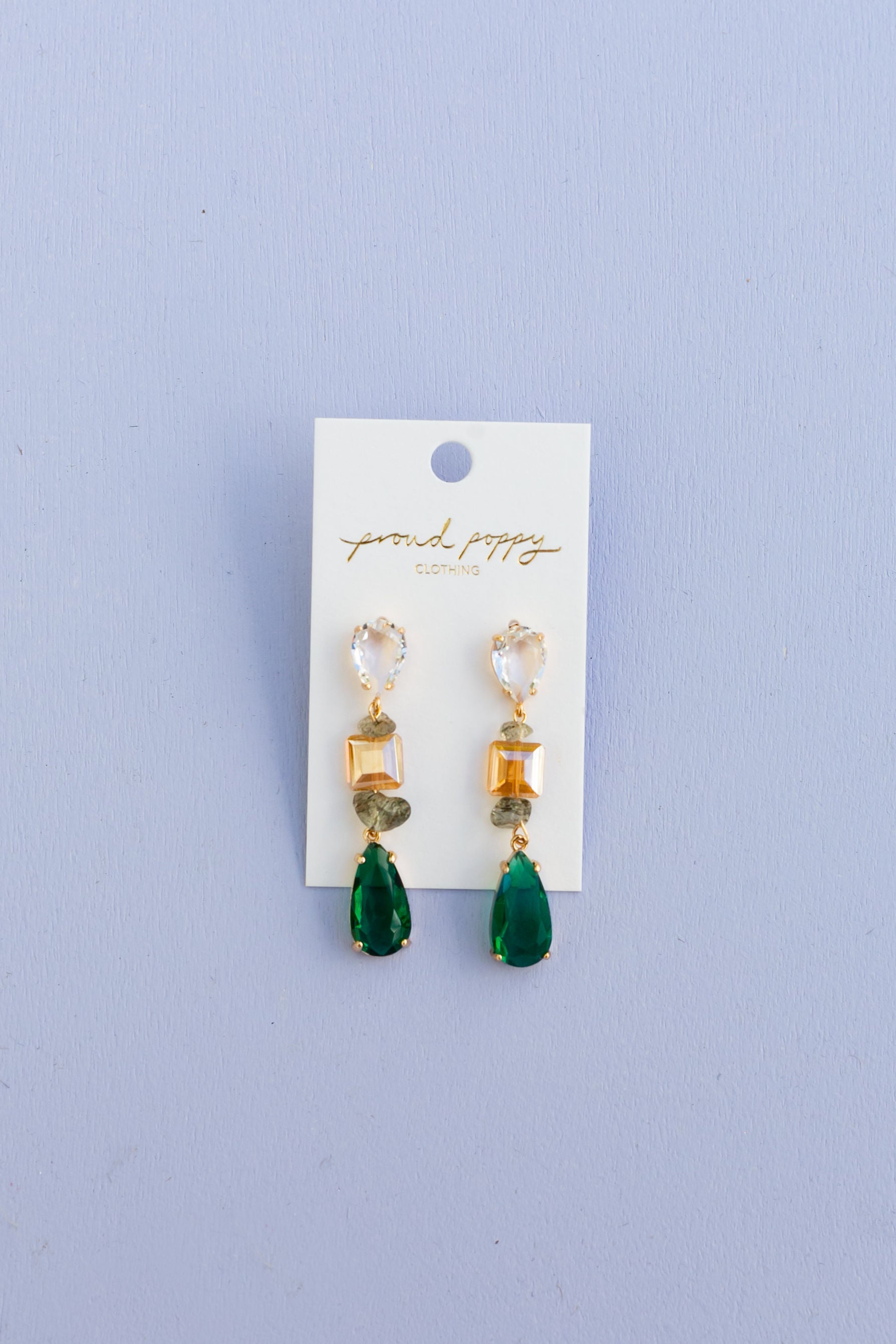 Fado Green Teardrop Earrings