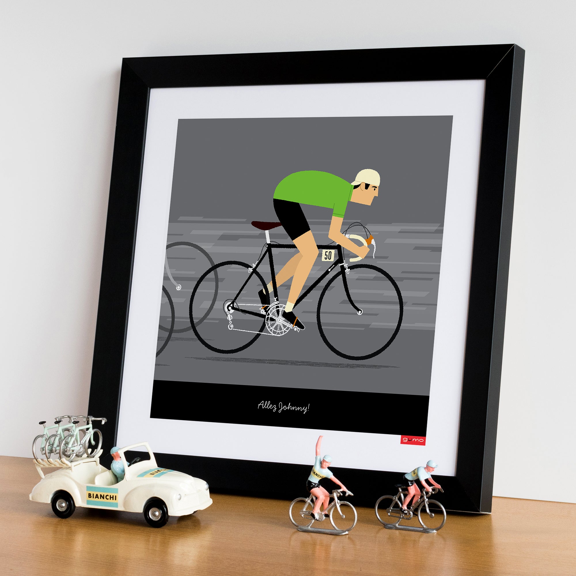 Tour De France Gifts Personalised Cycling Art Green Jersey Gumo