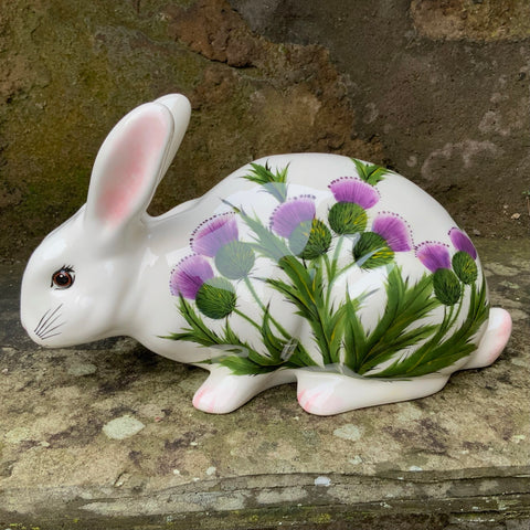 Large Easter Bunny Figurine, Vintage Porcelain Bunny Rabbit, White Rabbit  Figurine, Big Ceramic Bunny, Porcelain Rabbit with Flowers Gift