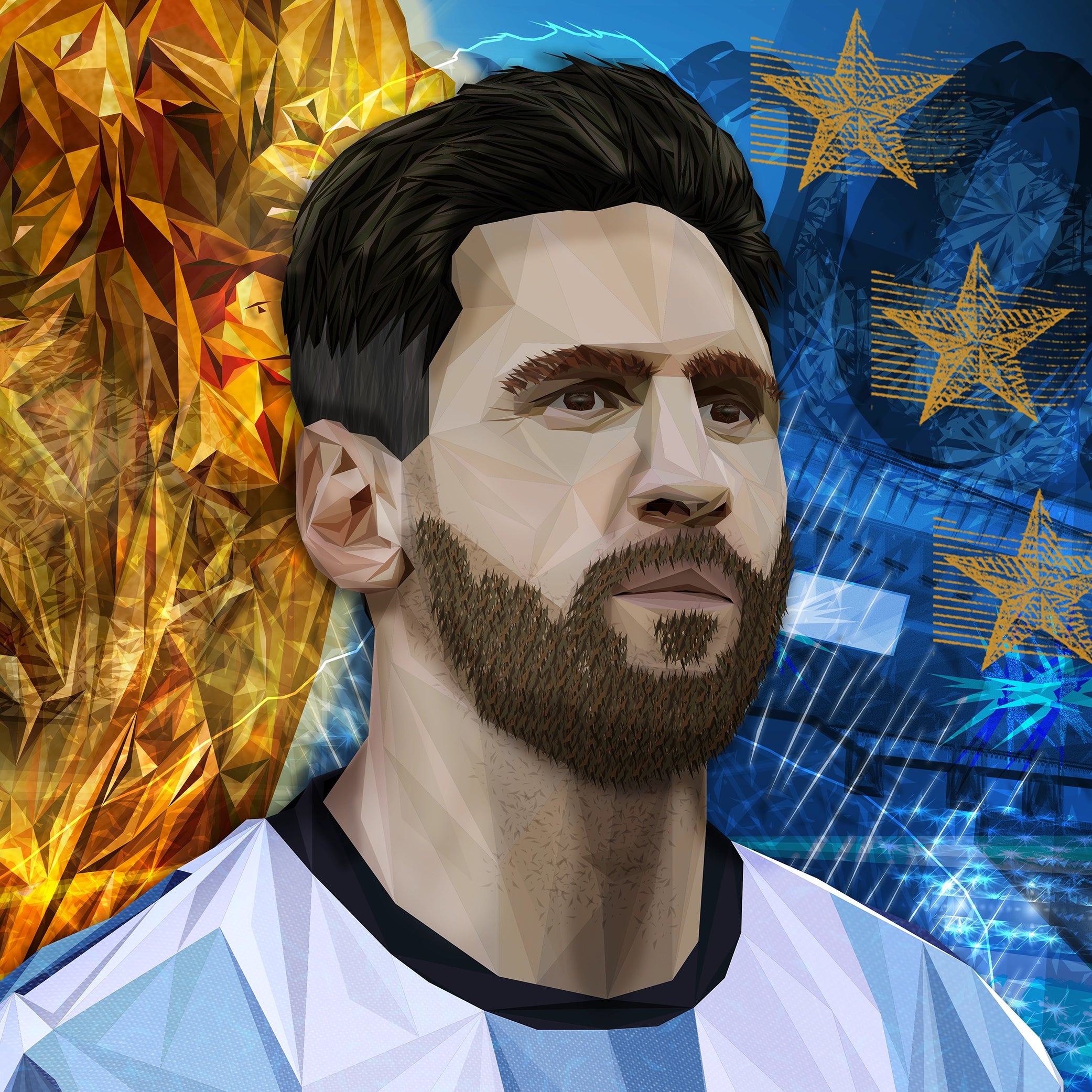 Lionel Messi Low Poly Portrait