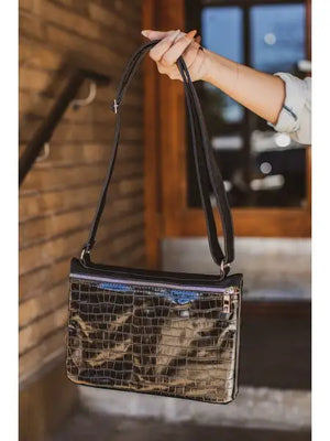 Black Gator Crossbody Purse - Classy B's 