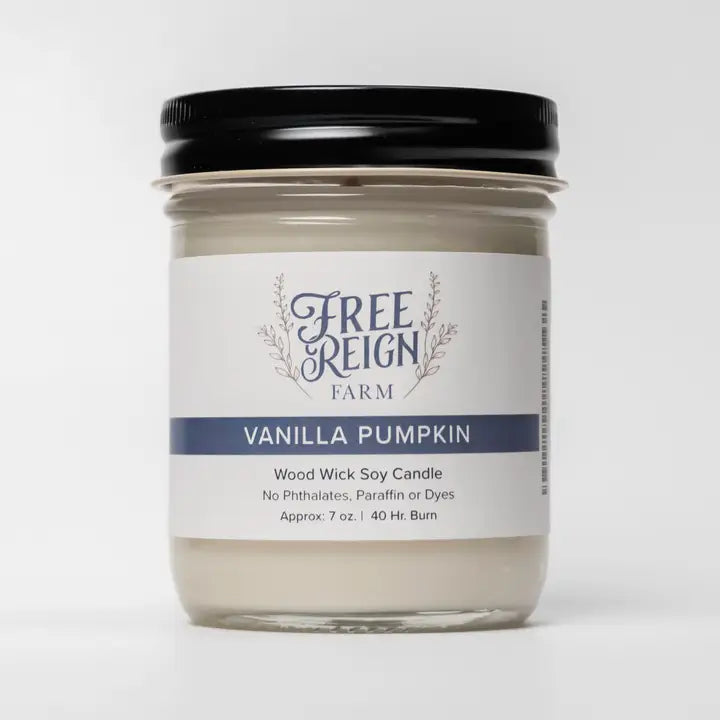 Vanilla Pumpkin: Wood Wick Soy Candle