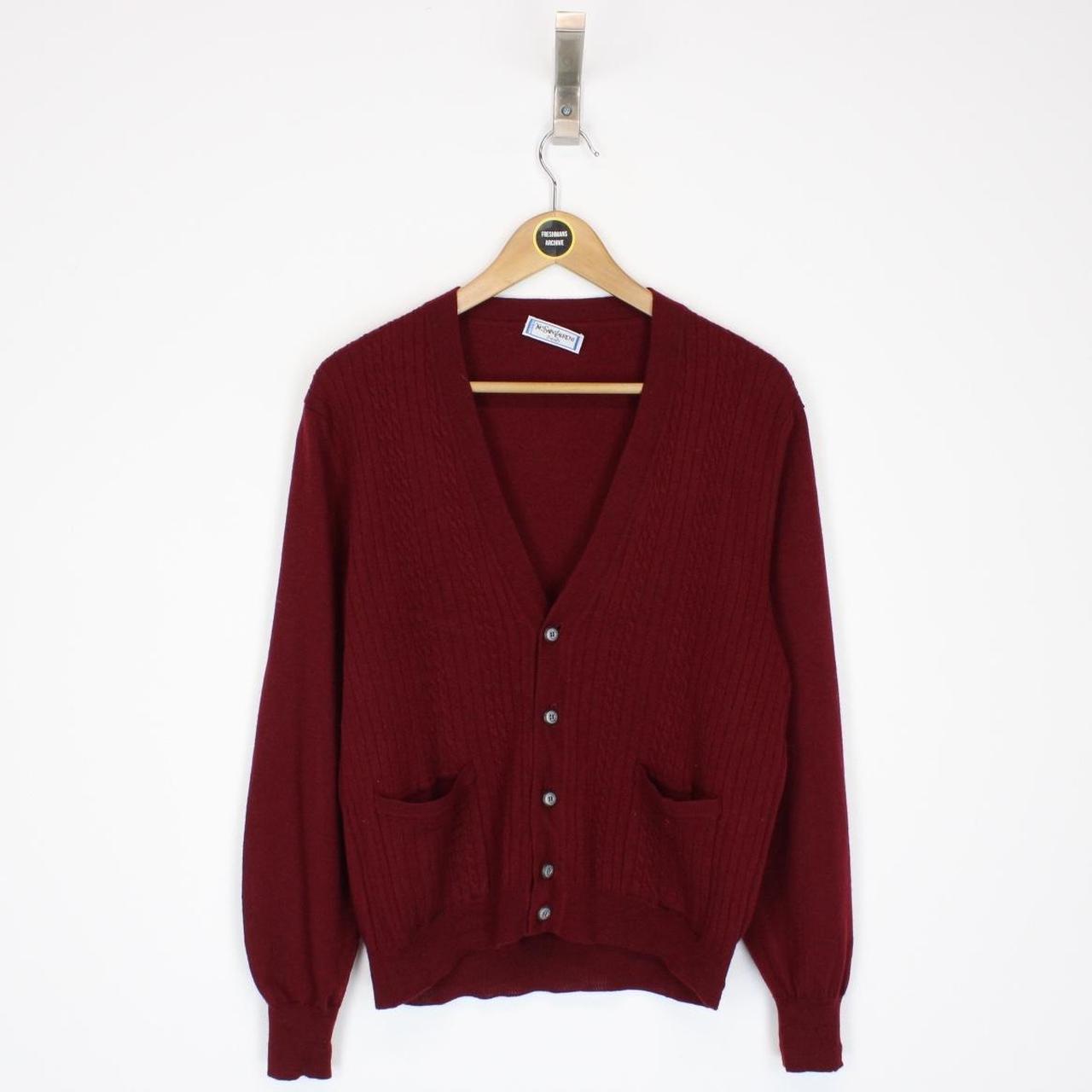 image of Vintage 80s Yves Saint Laurent Wool Cardigan Small