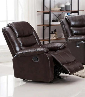 Miami Brown Faux Leather Upholstered Recliner - Ella Furniture - Faux Leather Recliner Chair