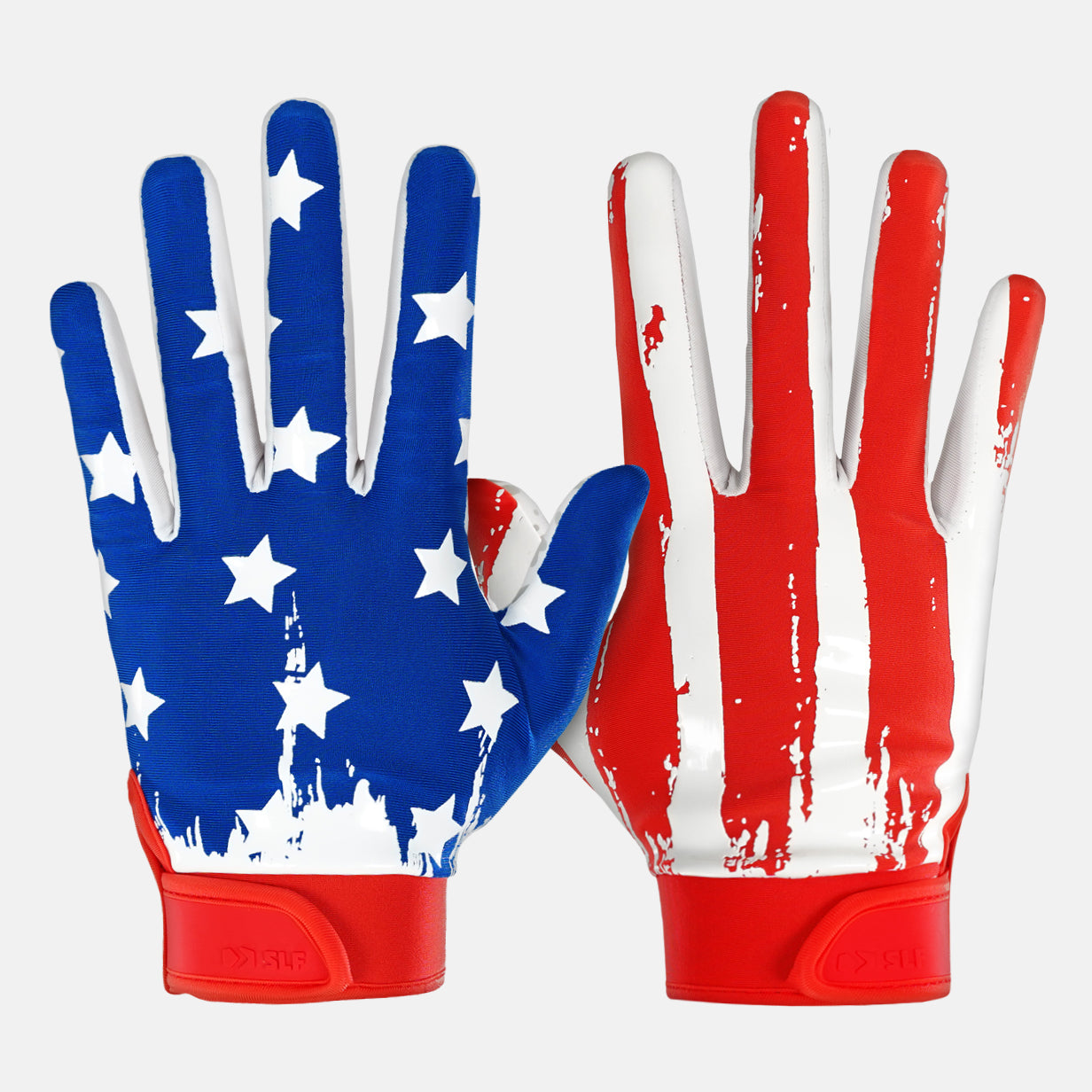 Image of USA Brushed Flag Sticky Football Receiver Gloves