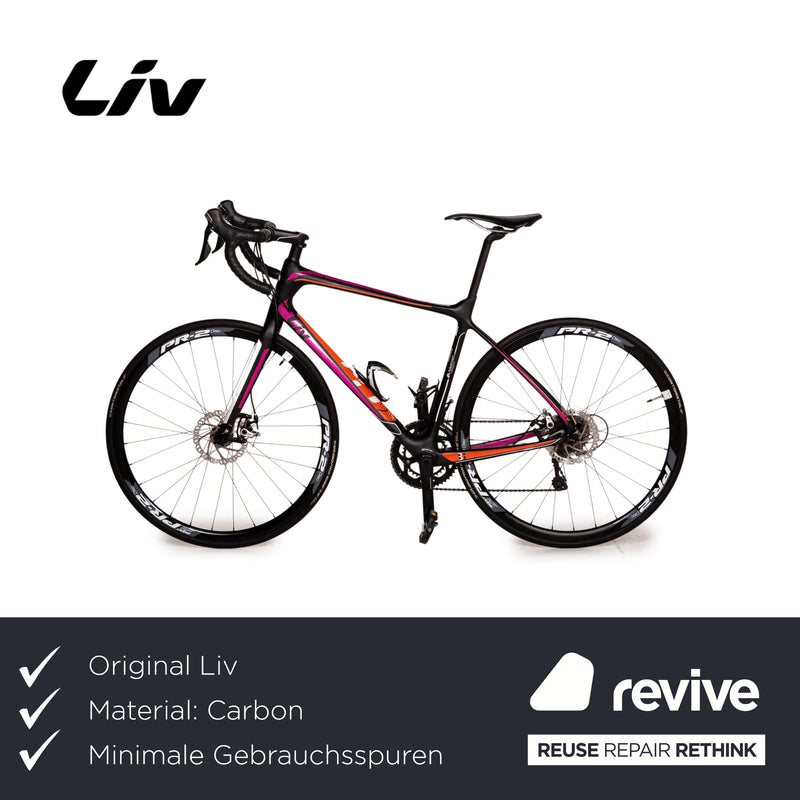Liv Avail Advanced 2 LTD Carbon Rennrad RH 50cm Schwarz Orange Magenta Fahrrad