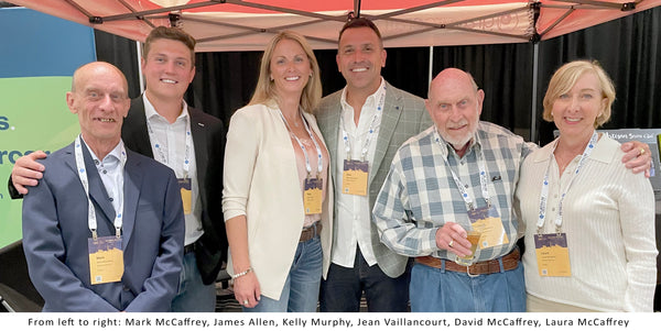 From left to right: Mark McCaffrey, James Allen, Kelly Murphy, Jean Vaillancourt, David McCaffrey, and Laura McCaffrey