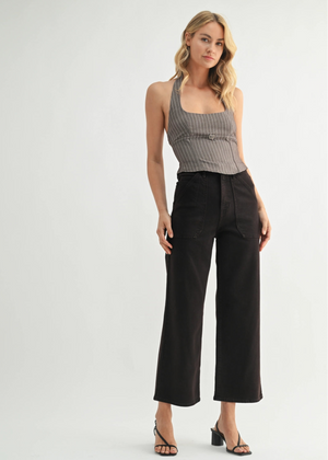 HR Cargo Pocket Wide Leg - Chocolate - Frances Jaye