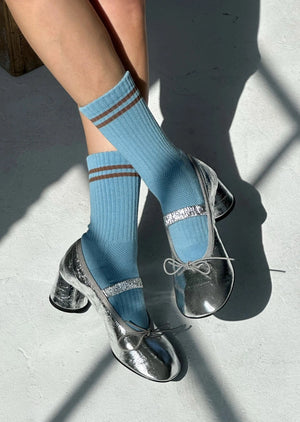 Boyfriend Socks - Powder Blue - Frances Jaye