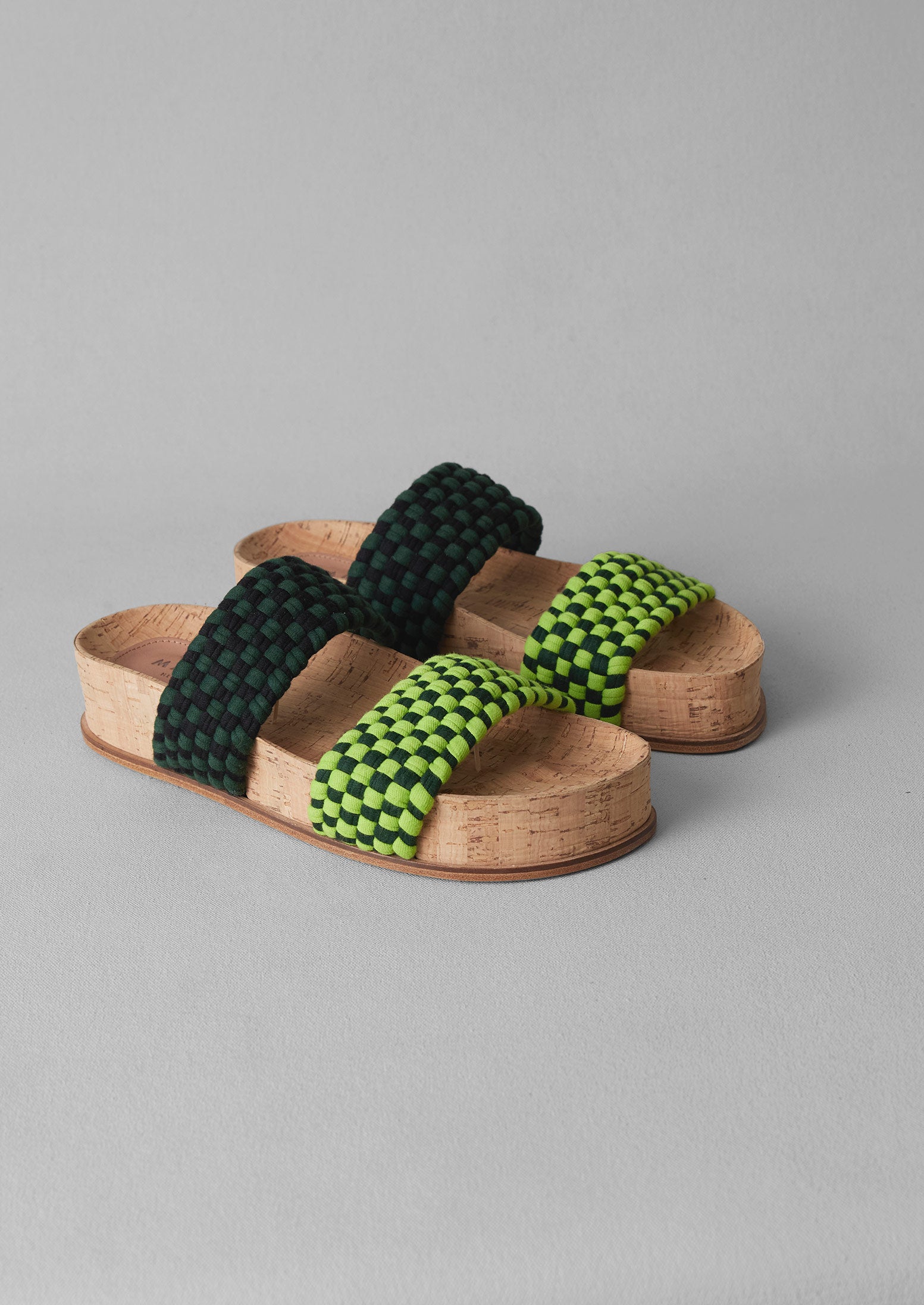 Marea Braided Cotton Sandals | Lime Green