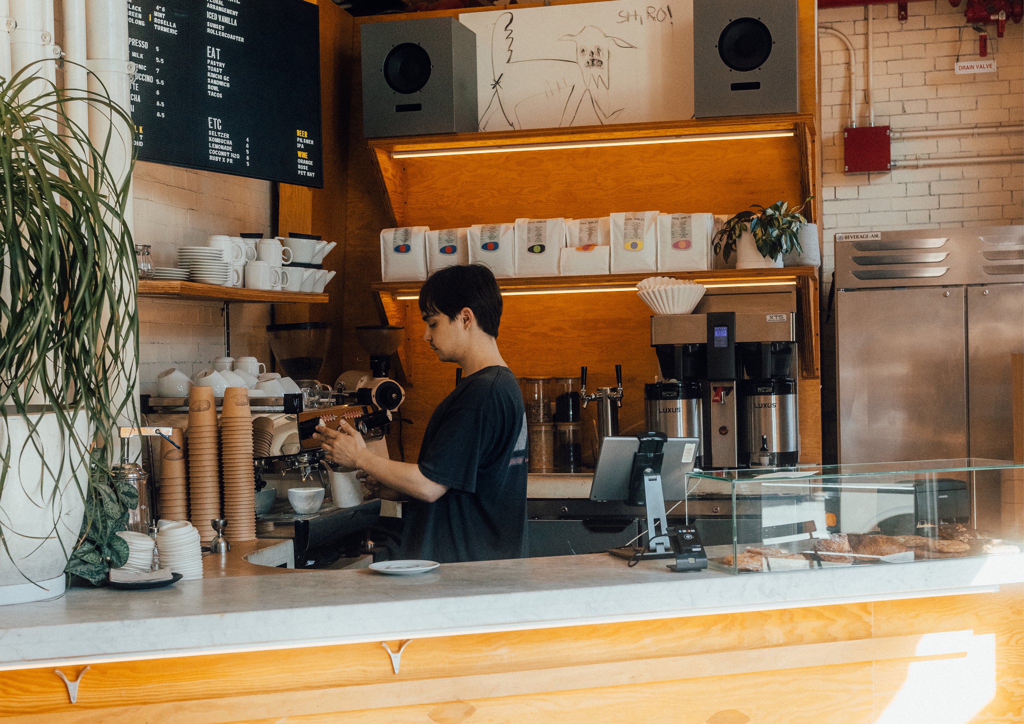 Man making coffee