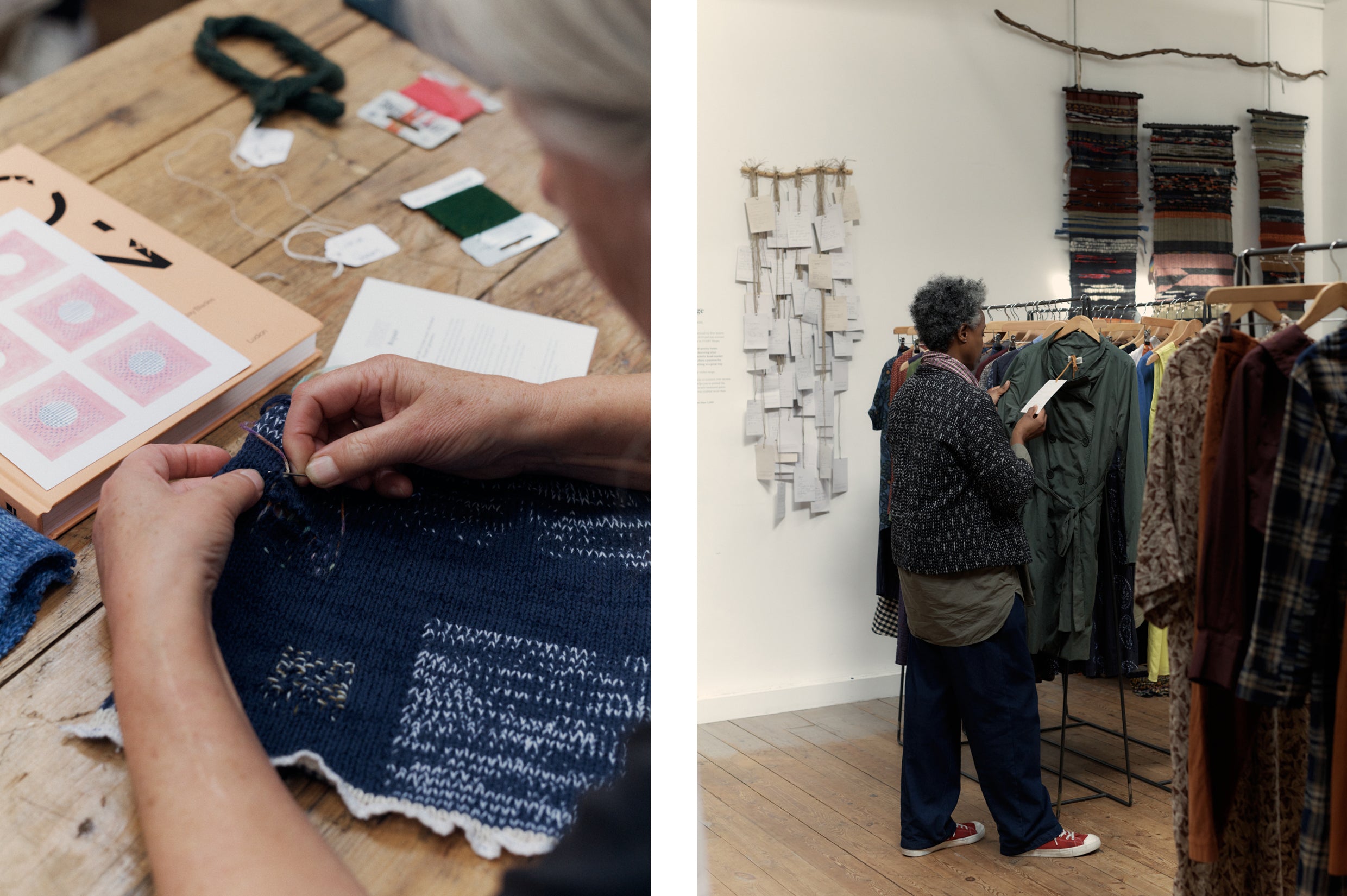 Mending clothes and shopping pre-loved items at the TOAST Circle Pop-Up