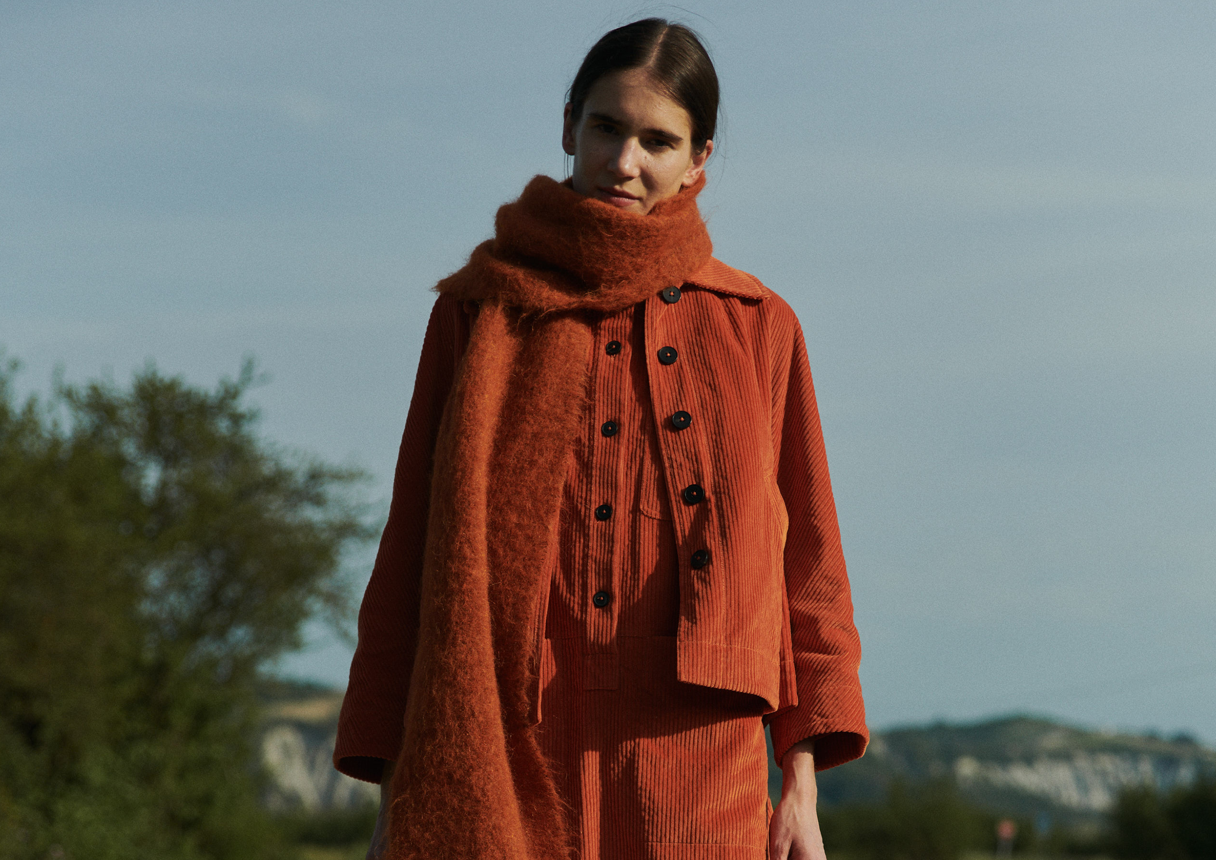 A corduroy jacket and dress from TOAST