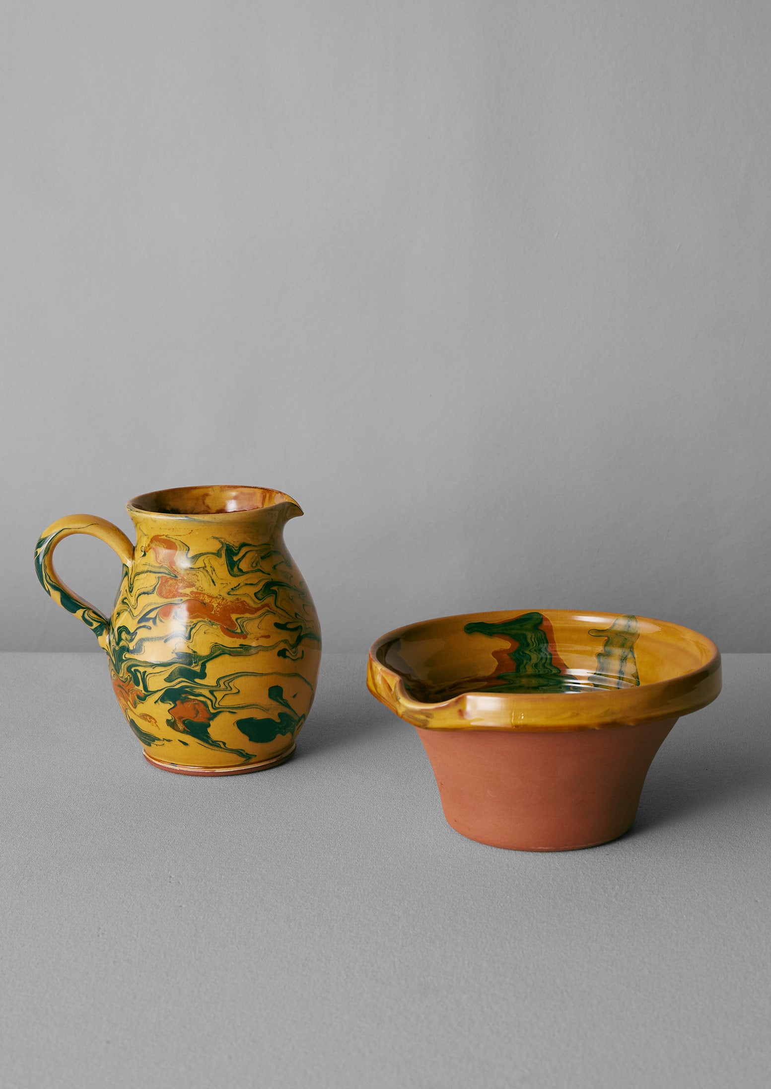 Poterie Barbotine Marbled Pitcher | Honey