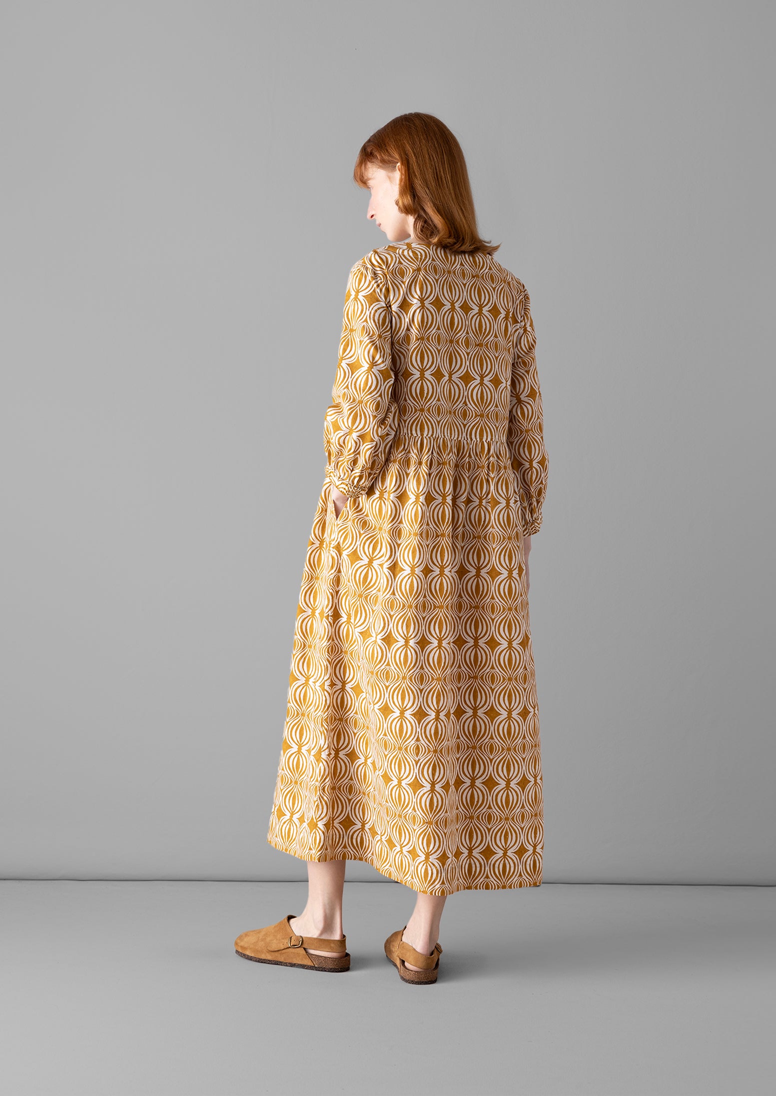 Cross Front Seed Pod Block Print Dress | Gorse