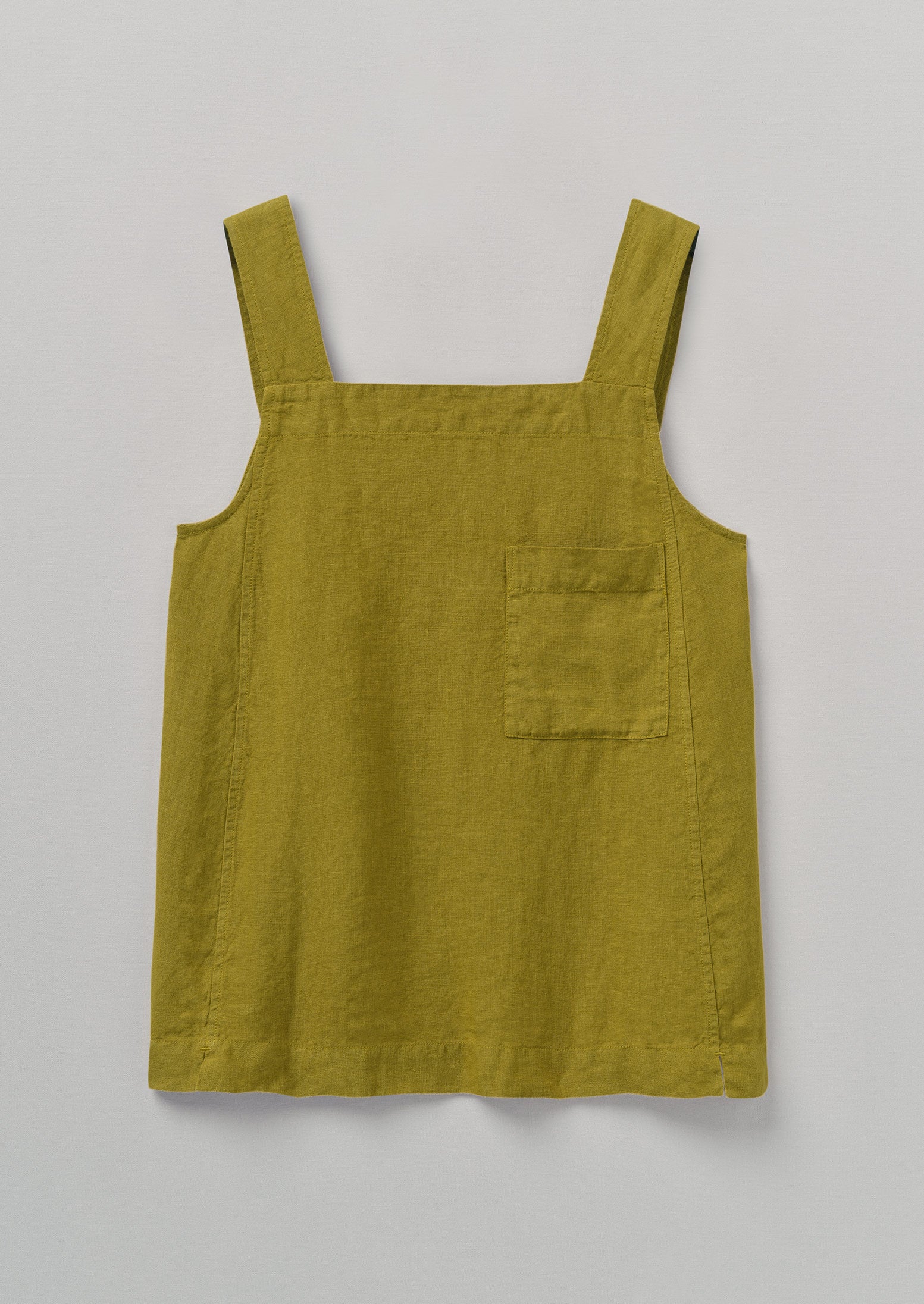 Patch Pocket Garment Dyed Linen Tank Top | Fenugreek