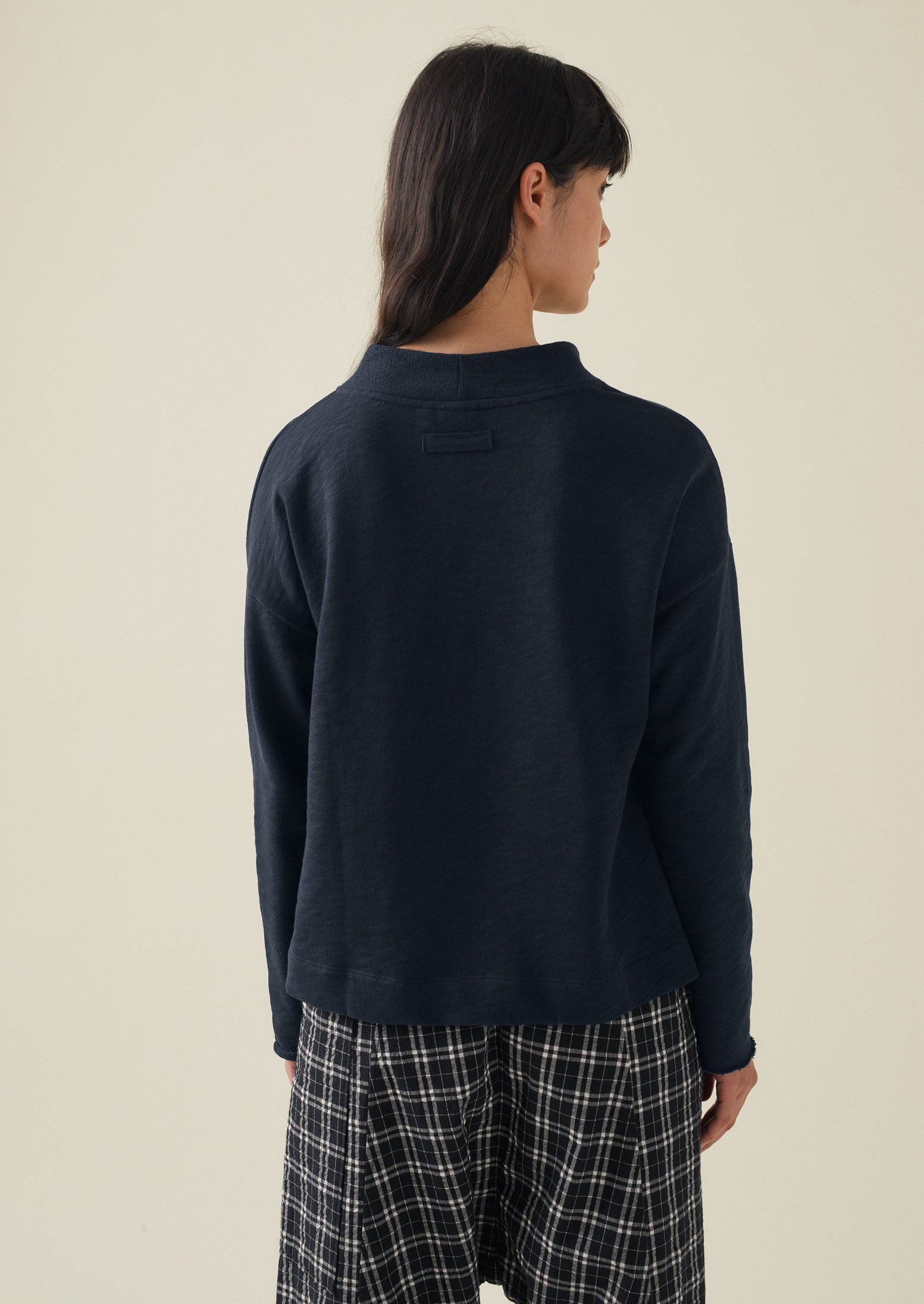 Loop Back Jersey Easy Sweater | Midnight