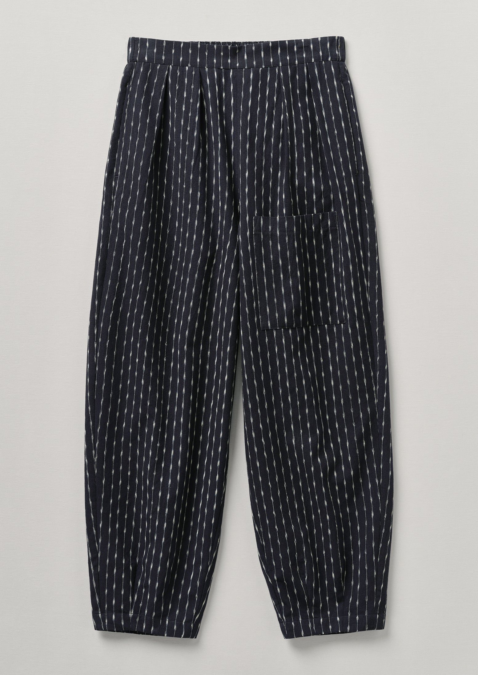 Polka Stripe Ikat Fisherman Trousers | Slate/Ecru