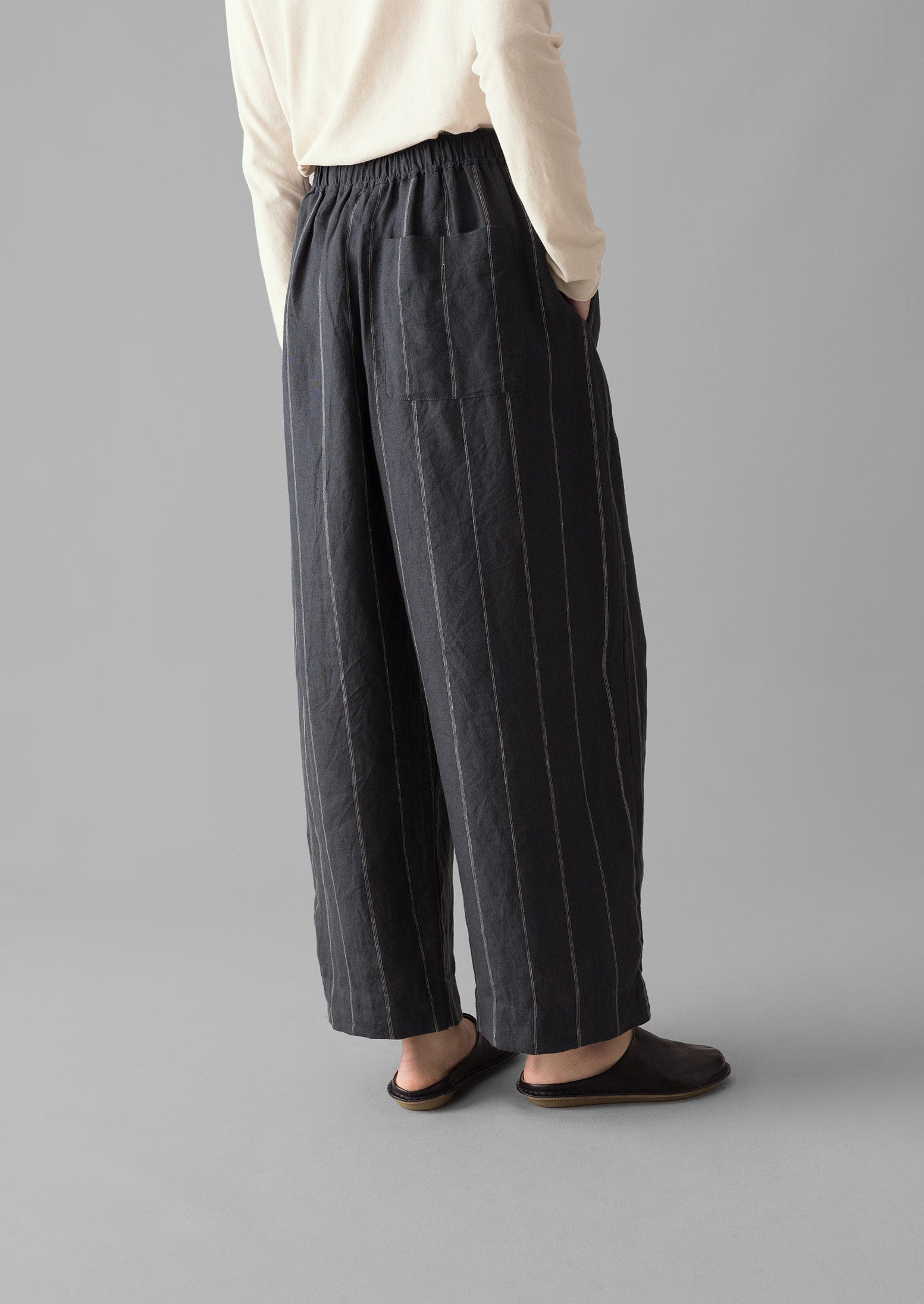 Stripe Linen Trousers | Onyx