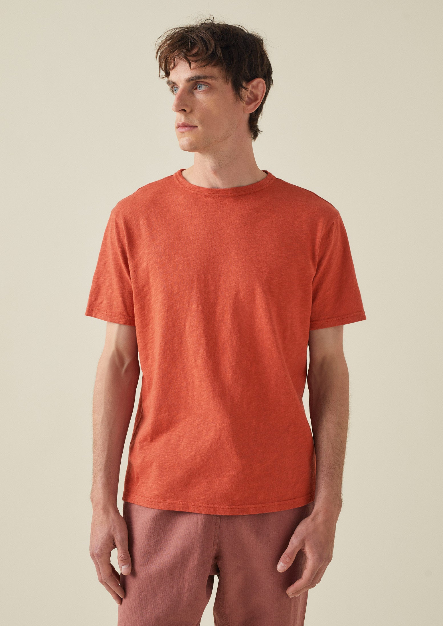 Theo Cotton Tee | Tomato Red