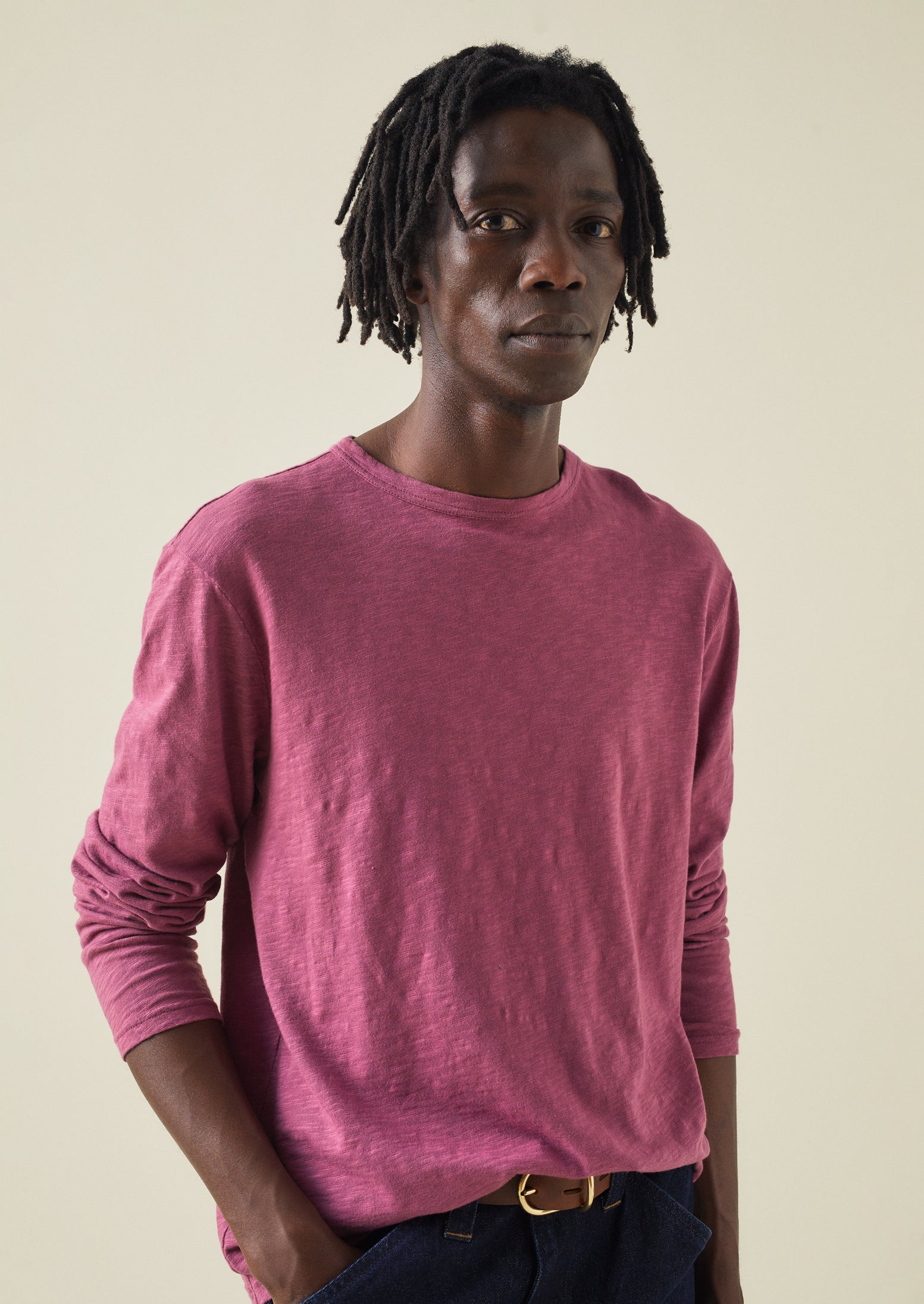 Frank Cotton Long Sleeve Tee | Berry