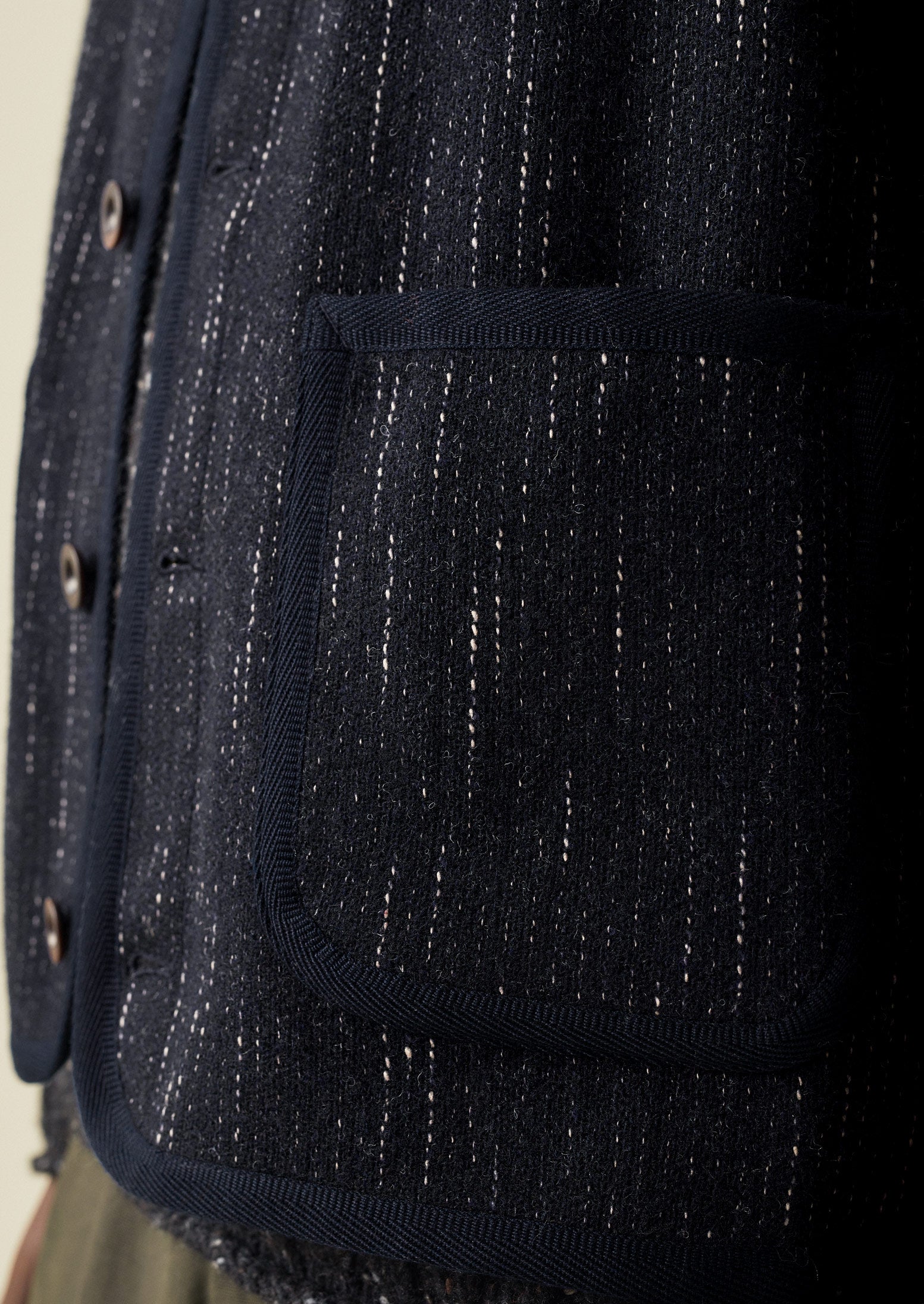 Wool Cotton Gilet | Navy