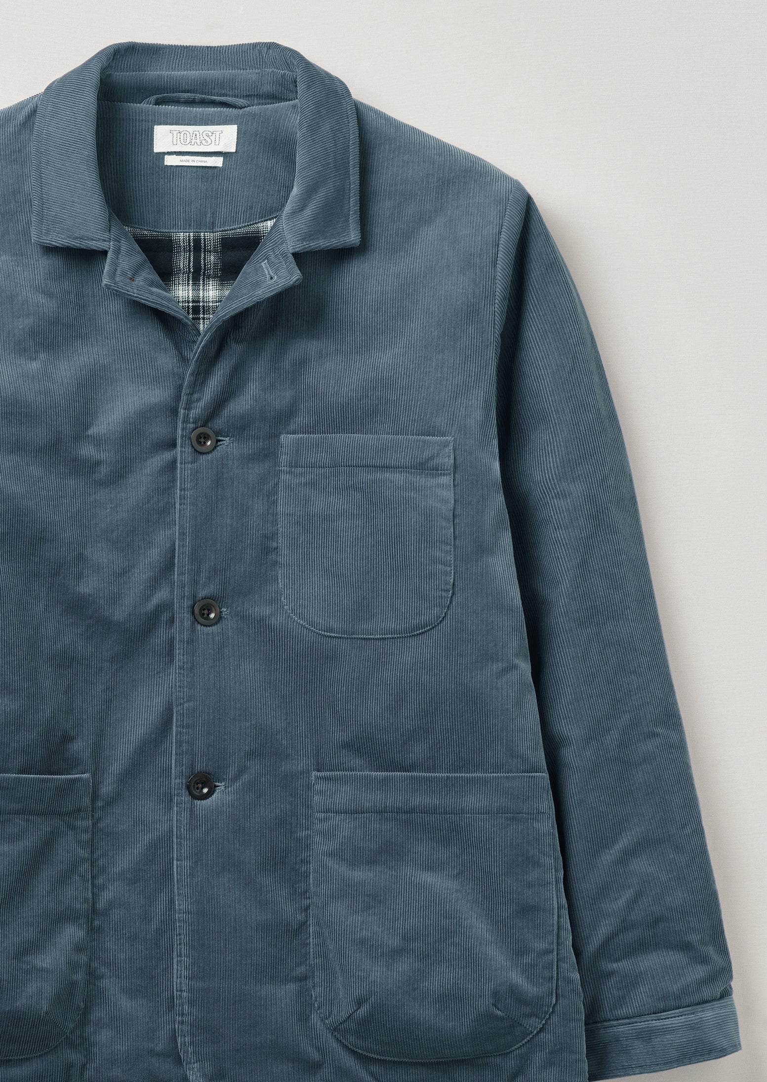 Padded Organic Cord Jacket | Storm Blue