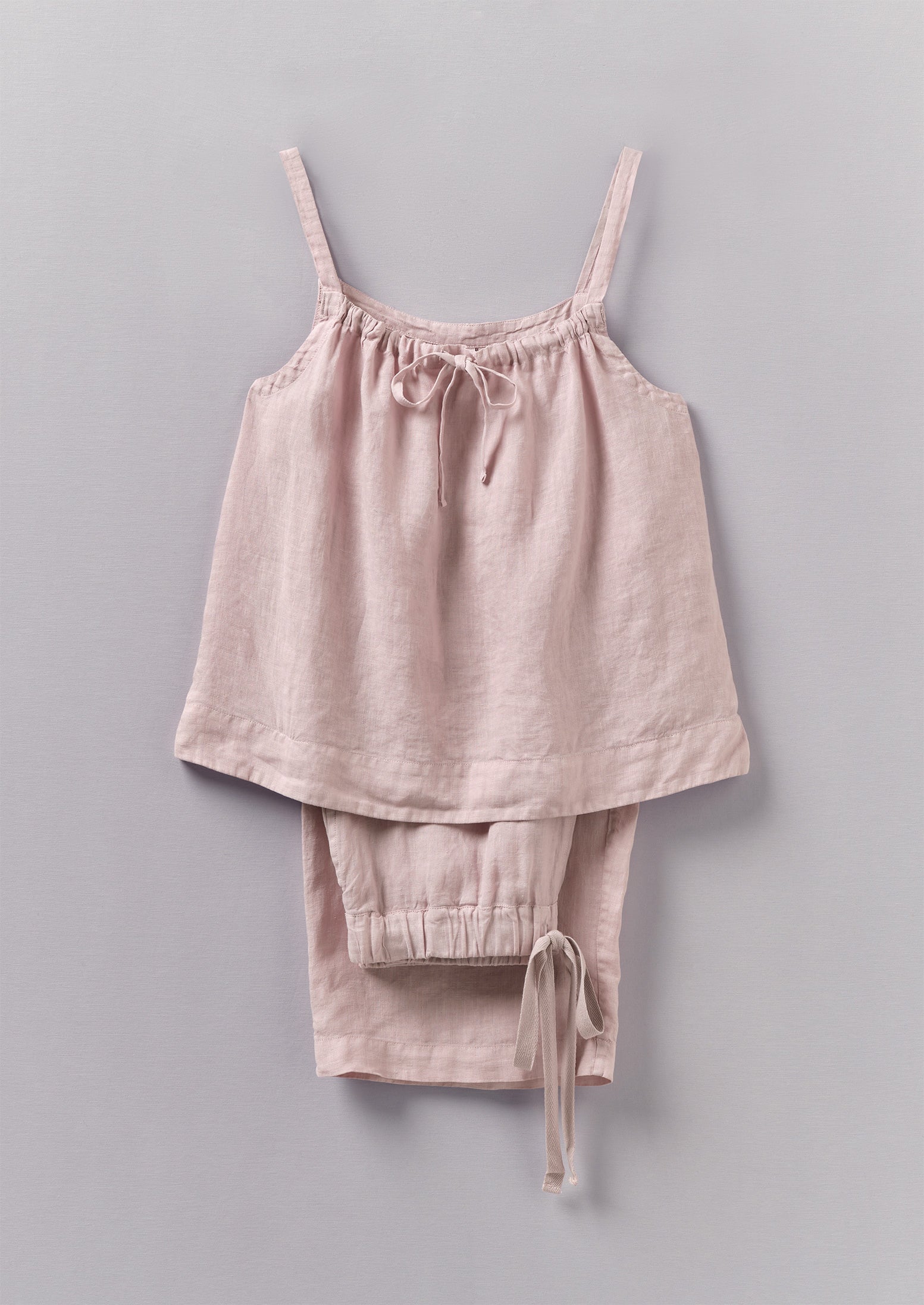 Garment Dyed Lightweight Linen Pyjamas | Washed Pink