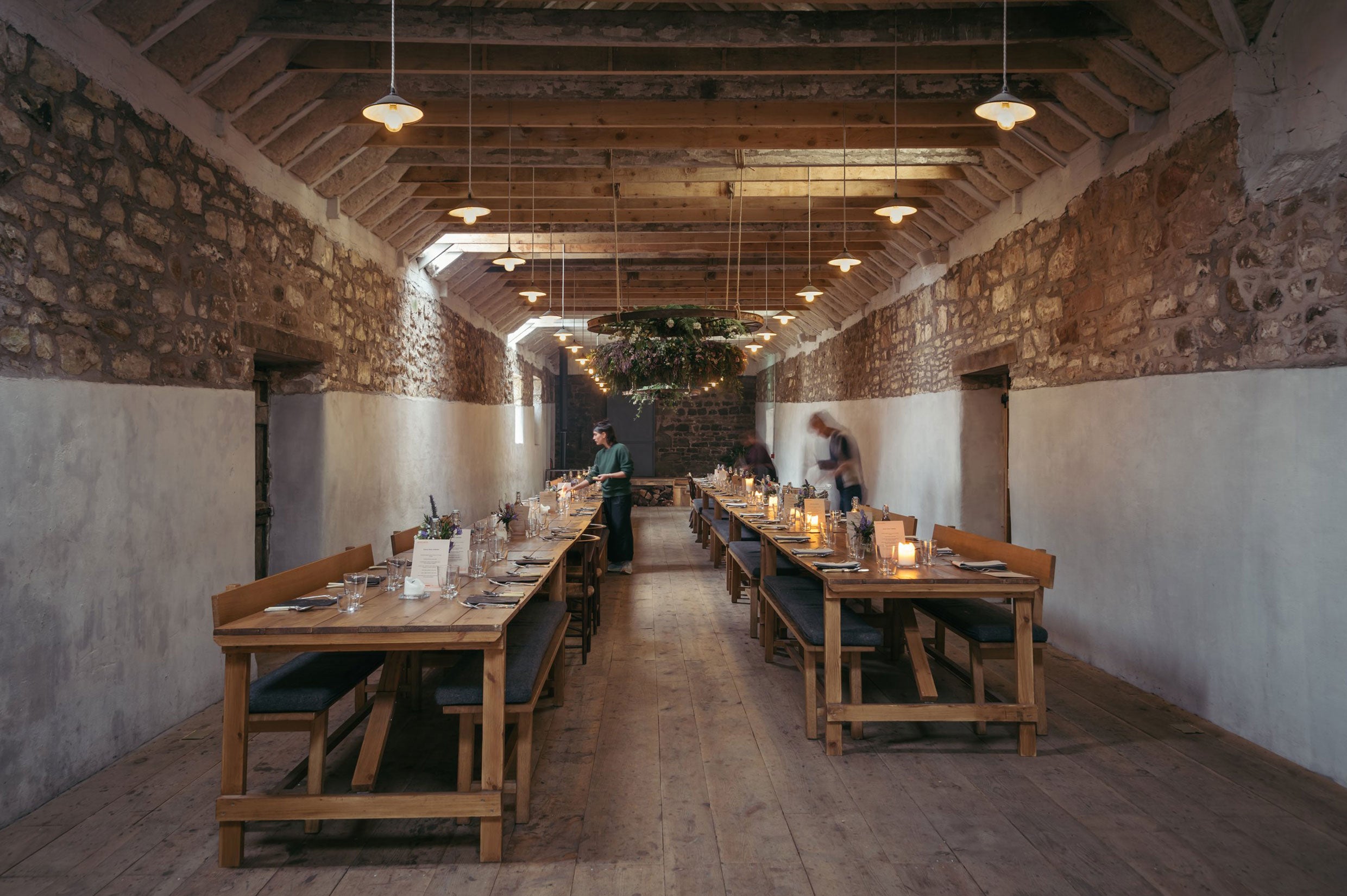 Dining tables at The Free Company, Edinburgh