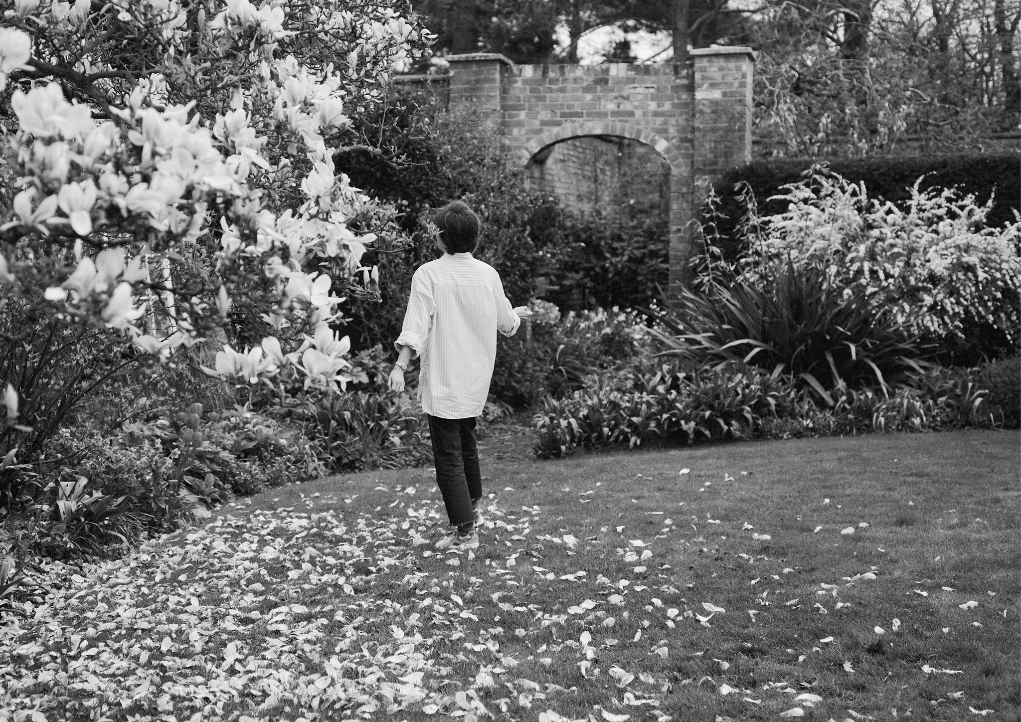 Female author in her garden