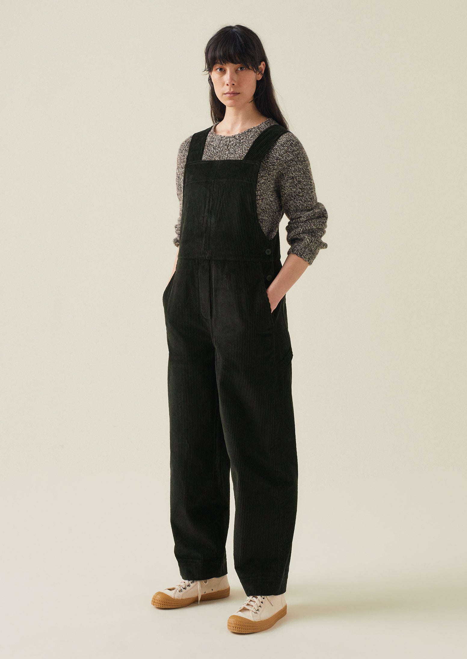 Organic Cotton Cord Dungarees | Brown Slate