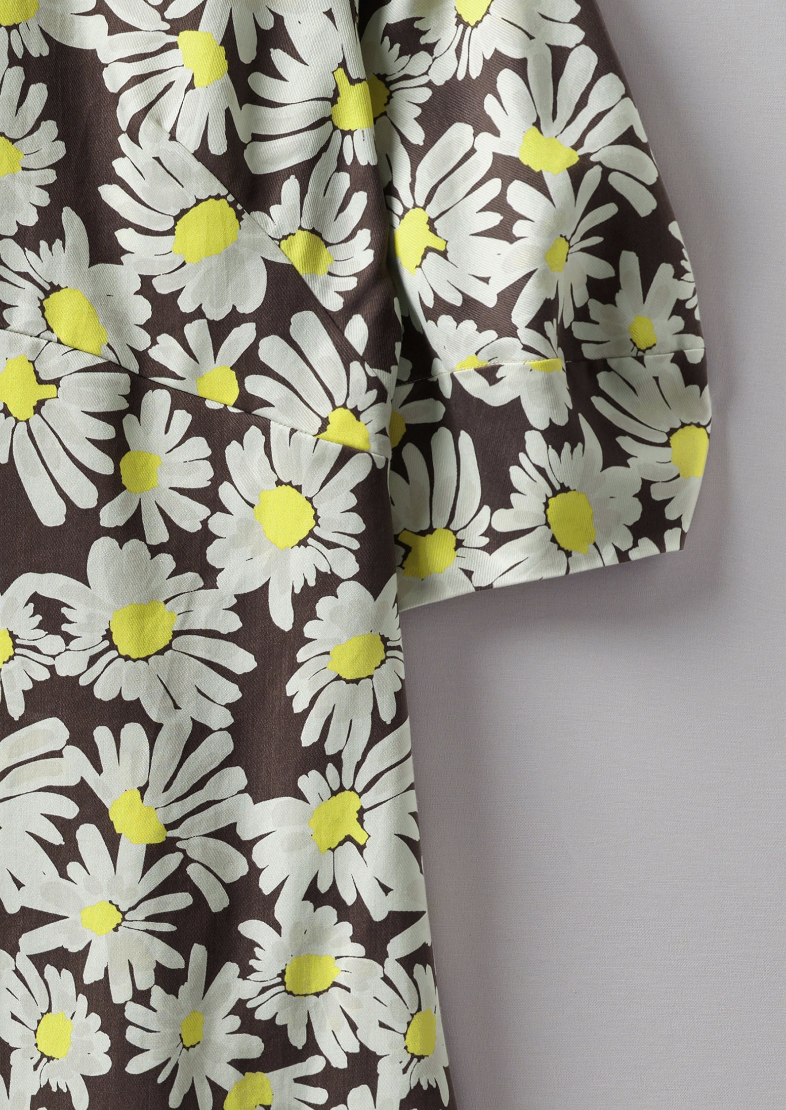 Rounded Sleeve Painted Daisy Dress | Billi Flower Yellow