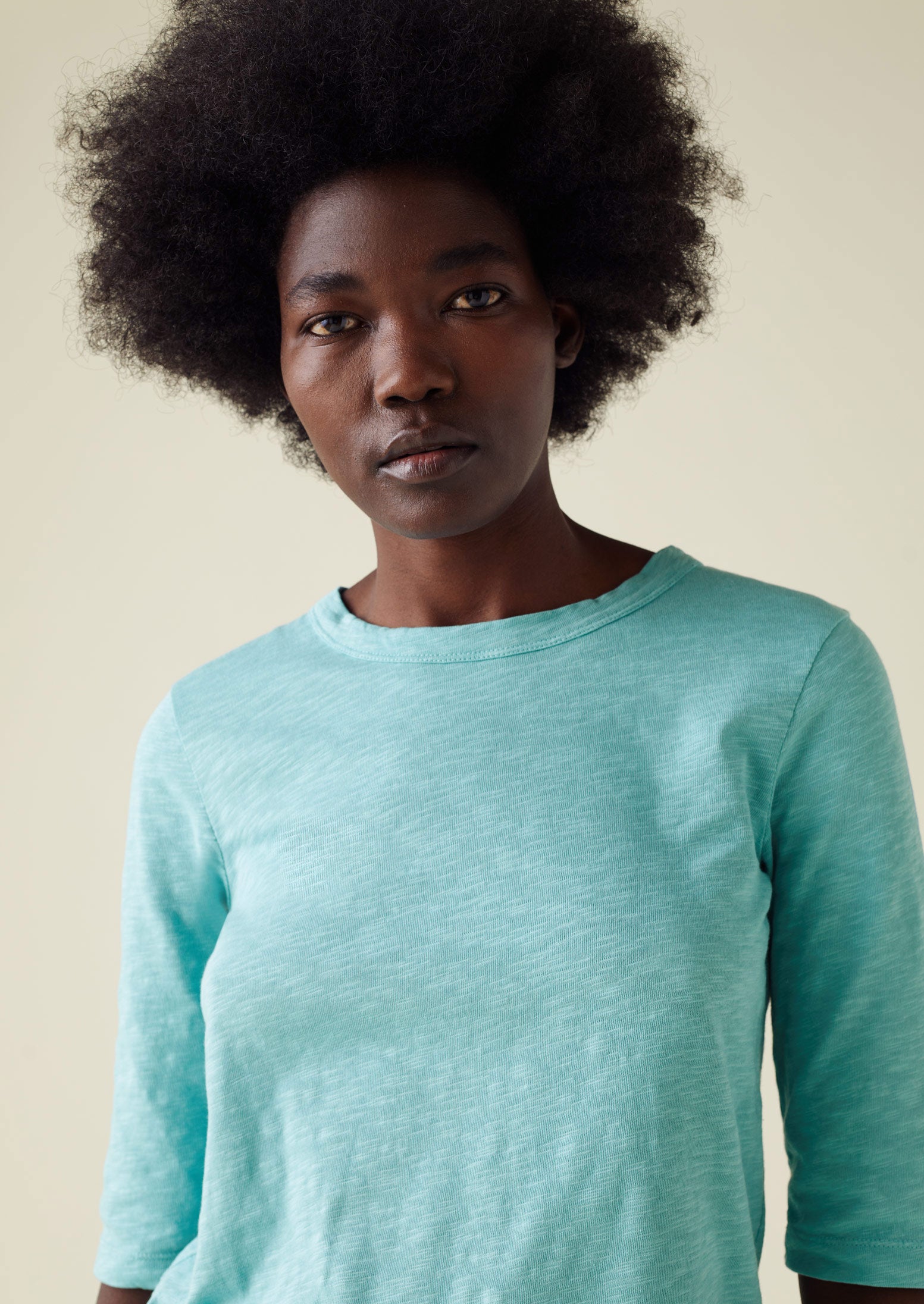 Cleo Cotton Half Sleeve Tee | Sea Green